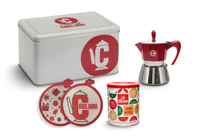 Confezione regalo moka e lattina Natale